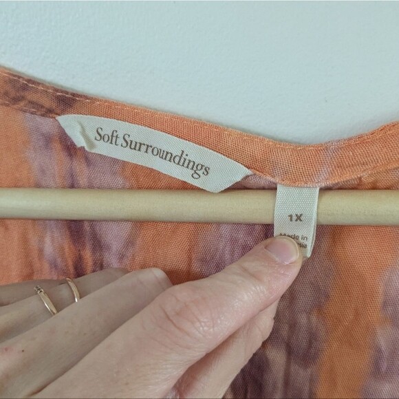 Soft Surroundings Found Paradise Heavenly Soft Tie Dye Midi Tank Dress 1X - Picture 3 of 4